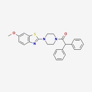 molecular formula C26H25N3O2S B2594296 1-(4-(6-甲氧基苯并[d]噻唑-2-基)哌嗪-1-基)-2,2-二苯基乙酮 CAS No. 897469-40-8