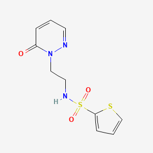 molecular formula C10H11N3O3S2 B2594297 N-(2-(6-氧代嘧啶-1(6H)-基)乙基)噻吩-2-磺酰胺 CAS No. 1021219-09-9