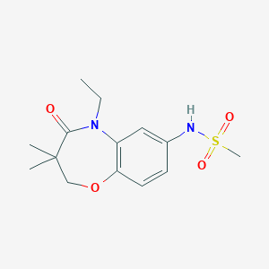 molecular formula C14H20N2O4S B2594303 N-(5-乙基-3,3-二甲基-4-氧代-2,3,4,5-四氢苯并[b][1,4]恶杂环-7-基)甲磺酰胺 CAS No. 922023-62-9