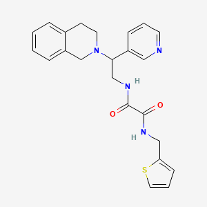 molecular formula C23H24N4O2S B2594307 N-[2-(3,4-dihydroisoquinolin-2(1H)-yl)-2-pyridin-3-ylethyl]-N'-(2-thienylmethyl)ethanediamide CAS No. 906158-96-1