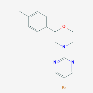 molecular formula C15H16BrN3O B2594308 4-(5-Bromopyrimidin-2-yl)-2-(4-methylphenyl)morpholine CAS No. 2379985-65-4