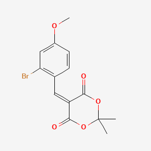 molecular formula C14H13BrO5 B2594317 5-[(2-溴-4-甲氧基苯基)亚甲基]-2,2-二甲基-1,3-二氧杂环-4,6-二酮 CAS No. 1989659-18-8