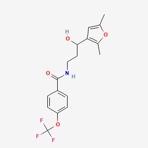 molecular formula C17H18F3NO4 B2594318 N-(3-(2,5-dimethylfuran-3-yl)-3-hydroxypropyl)-4-(trifluoromethoxy)benzamide CAS No. 1421522-20-4