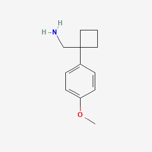 molecular formula C12H17NO B2594319 [1-(4-Methoxyphenyl)cyclobutyl]methanamine CAS No. 927993-41-7