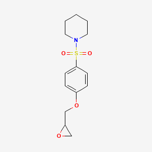 molecular formula C14H19NO4S B2594323 1-[4-(Oxiran-2-ylmethoxy)phenyl]sulfonylpiperidine CAS No. 2411287-97-1