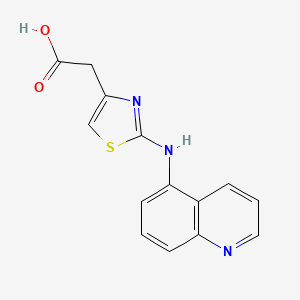 molecular formula C14H11N3O2S B2594336 [2-(Quinolin-5-ylamino)-1,3-thiazol-4-yl]acetic acid CAS No. 1519582-79-6