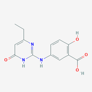 5-[(4-Ethyl-6-oxo-1,6-dihydropyrimidin-2-yl)amino]-2-hydroxybenzoic acid