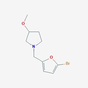 molecular formula C10H14BrNO2 B2594339 1-((5-溴呋喃-2-基)甲基)-3-甲氧基吡咯烷 CAS No. 1871980-23-2