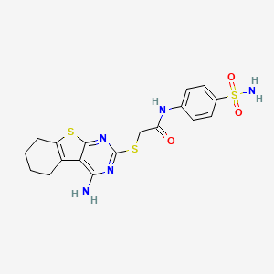2-[(4-amino-5,6,7,8-tetrahydro-[1]benzothiolo[2,3-d]pyrimidin-2-yl)sulfanyl]-N-(4-sulfamoylphenyl)acetamide