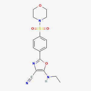 5-(Ethylamino)-2-[4-(morpholin-4-ylsulfonyl)phenyl]-1,3-oxazole-4-carbonitrile