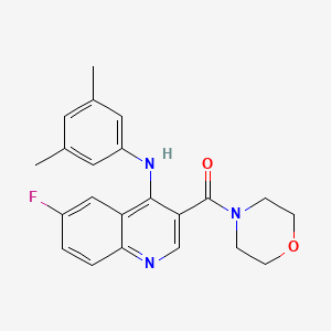 (4-((3,5-Dimethylphenyl)amino)-6-fluoroquinolin-3-yl)(morpholino)methanone