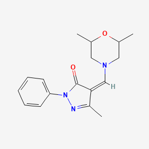 molecular formula C17H21N3O2 B2594347 (Z)-4-((2,6-dimethylmorpholino)methylene)-3-methyl-1-phenyl-1H-pyrazol-5(4H)-one CAS No. 1164556-42-6