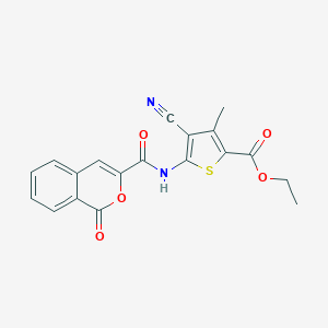 molecular formula C19H14N2O5S B259435 ethyl 4-cyano-3-methyl-5-{[(1-oxo-1H-isochromen-3-yl)carbonyl]amino}thiophene-2-carboxylate 
