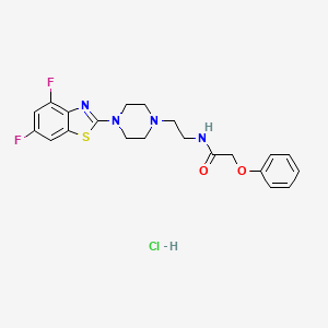 molecular formula C21H23ClF2N4O2S B2594353 N-(2-(4-(4,6-difluorobenzo[d]thiazol-2-yl)piperazin-1-yl)ethyl)-2-phenoxyacetamide hydrochloride CAS No. 1216615-46-1