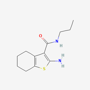 molecular formula C12H18N2OS B2594357 2-amino-N-propyl-4,5,6,7-tetrahydro-1-benzothiophene-3-carboxamide CAS No. 1099645-20-1