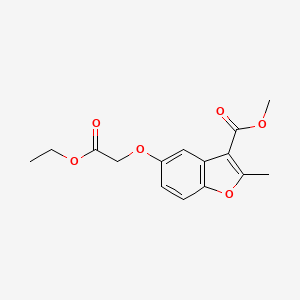molecular formula C15H16O6 B2594359 Methyl 5-(2-ethoxy-2-oxoethoxy)-2-methyl-1-benzofuran-3-carboxylate CAS No. 300556-68-7