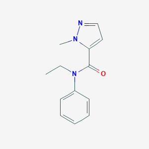molecular formula C13H15N3O B259436 N-ethyl-1-methyl-N-phenyl-1H-pyrazole-5-carboxamide 
