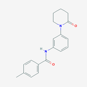 molecular formula C19H20N2O2 B2594362 4-methyl-N-(3-(2-oxopiperidin-1-yl)phenyl)benzamide CAS No. 922979-74-6