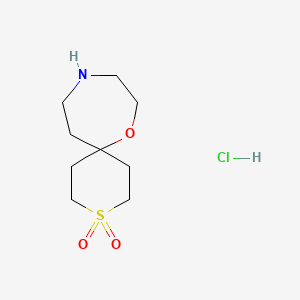 molecular formula C9H18ClNO3S B2594363 7-Oxa-3lambda6-thia-10-azaspiro[5.6]dodecane 3,3-dioxide;hydrochloride CAS No. 2253640-57-0