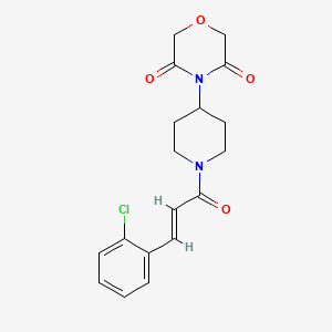 molecular formula C18H19ClN2O4 B2594364 (E)-4-(1-(3-(2-chlorophenyl)acryloyl)piperidin-4-yl)morpholine-3,5-dione CAS No. 2035021-60-2