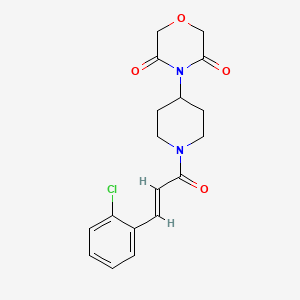 molecular formula C18H19ClN2O4 B2594364 (E)-4-(1-(3-(2-氯苯基)丙烯酰)哌啶-4-基)吗啉-3,5-二酮 CAS No. 2035021-60-2