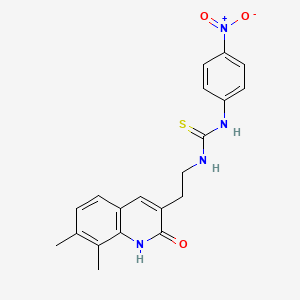 1-[2-(7,8-dimethyl-2-oxo-1H-quinolin-3-yl)ethyl]-3-(4-nitrophenyl)thiourea