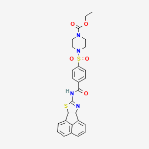 molecular formula C27H24N4O5S2 B2594376 Ethyl 4-((4-(acenaphtho[1,2-d]thiazol-8-ylcarbamoyl)phenyl)sulfonyl)piperazine-1-carboxylate CAS No. 536729-59-6