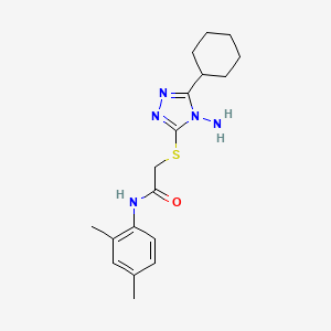 molecular formula C18H25N5OS B2594381 2-[(4-amino-5-cyclohexyl-1,2,4-triazol-3-yl)sulfanyl]-N-(2,4-dimethylphenyl)acetamide CAS No. 877417-30-6