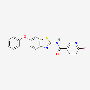 6-fluoro-N-(6-phenoxy-1,3-benzothiazol-2-yl)pyridine-3-carboxamide