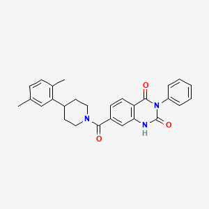 molecular formula C28H27N3O3 B2594394 7-(4-(2,5-dimethylphenyl)piperidine-1-carbonyl)-3-phenylquinazoline-2,4(1H,3H)-dione CAS No. 1251709-08-6