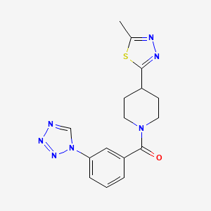 molecular formula C16H17N7OS B2594397 (3-(1H-tétrazol-1-yl)phényl)(4-(5-méthyl-1,3,4-thiadiazol-2-yl)pipéridin-1-yl)méthanone CAS No. 1396793-09-1