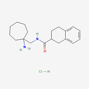 molecular formula C19H29ClN2O B2594399 N-[(1-Aminocycloheptyl)methyl]-1,2,3,4-tetrahydronaphthalene-2-carboxamide;hydrochloride CAS No. 2418644-13-8
