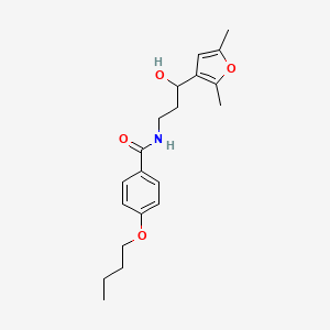molecular formula C20H27NO4 B2594406 4-Butoxy-N-[3-(2,5-dimethylfuran-3-YL)-3-hydroxypropyl]benzamide CAS No. 1421490-27-8