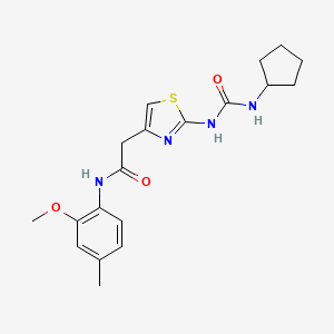 molecular formula C19H24N4O3S B2594408 2-(2-(3-环戊基脲基)噻唑-4-基)-N-(2-甲氧基-4-甲苯基)乙酰胺 CAS No. 921830-63-9
