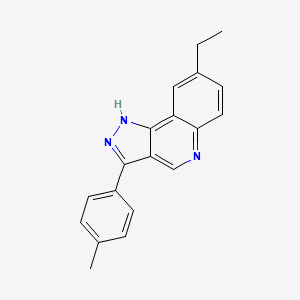 molecular formula C19H17N3 B2594410 8-etil-3-(4-metilfenil)-1H-pirazolo[4,3-c]quinolina CAS No. 1031967-64-2