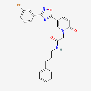 molecular formula C24H21BrN4O3 B2594416 2-(5-(3-(3-bromophenyl)-1,2,4-oxadiazol-5-yl)-2-oxopyridin-1(2H)-yl)-N-(3-phenylpropyl)acetamide CAS No. 1326871-66-2