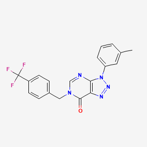 molecular formula C19H14F3N5O B2594417 3-(3-Méthylphényl)-6-[[4-(trifluorométhyl)phényl]méthyl]triazolo[4,5-d]pyrimidin-7-one CAS No. 893937-35-4