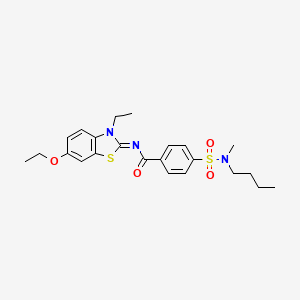 4-[butyl(methyl)sulfamoyl]-N-(6-ethoxy-3-ethyl-1,3-benzothiazol-2-ylidene)benzamide