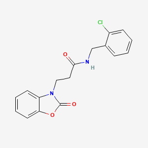 molecular formula C17H15ClN2O3 B2594420 N-[(2-氯苯基)甲基]-3-(2-氧代-1,3-苯并恶唑-3-基)丙酰胺 CAS No. 851988-85-7