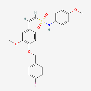 molecular formula C23H22FNO5S B2594422 (Z)-2-{4-[(4-fluorobenzyl)oxy]-3-methoxyphenyl}-N-(4-methoxyphenyl)-1-ethenesulfonamide CAS No. 339104-73-3
