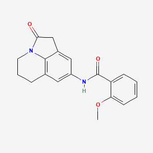 molecular formula C19H18N2O3 B2594428 2-methoxy-N-(2-oxo-2,4,5,6-tetrahydro-1H-pyrrolo[3,2,1-ij]quinolin-8-yl)benzamide CAS No. 898436-68-5