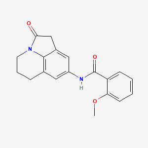 molecular formula C19H18N2O3 B2594428 2-méthoxy-N-(2-oxo-2,4,5,6-tétrahydro-1H-pyrrolo[3,2,1-ij]quinolin-8-yl)benzamide CAS No. 898436-68-5