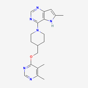 molecular formula C19H24N6O B2594435 4,5-Dimethyl-6-[(1-{6-Methyl-5H-pyrrolo[3,2-d]pyrimidin-4-yl}piperidin-4-yl)methoxy]pyrimidin CAS No. 2309774-25-0