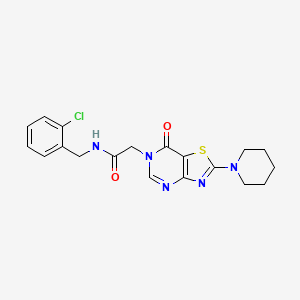 molecular formula C19H20ClN5O2S B2594436 N-(2-chlorobenzyl)-2-[7-oxo-2-(piperidin-1-yl)[1,3]thiazolo[4,5-d]pyrimidin-6(7H)-yl]acetamide CAS No. 1223816-96-3