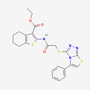 Ethyl 2-(2-((5-phenylthiazolo[2,3-c][1,2,4]triazol-3-yl)thio)acetamido)-4,5,6,7-tetrahydrobenzo[b]thiophene-3-carboxylate