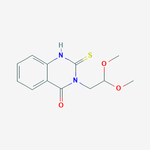 molecular formula C12H14N2O3S B2594443 3-(2,2-二甲氧基乙基)-2-硫代-2,3-二氢喹唑啉-4(1H)-酮 CAS No. 450371-58-1