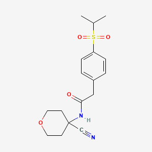 molecular formula C17H22N2O4S B2594447 N-(4-Cyanooxan-4-yl)-2-(4-propan-2-ylsulfonylphenyl)acetamide CAS No. 2190033-40-8