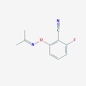molecular formula C10H9FN2O B2594452 2-Fluoro-6-(propan-2-ylideneaminooxy)benzonitrile CAS No. 951624-27-4