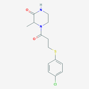 4-(3-((4-Chlorophenyl)thio)propanoyl)-3-methylpiperazin-2-one