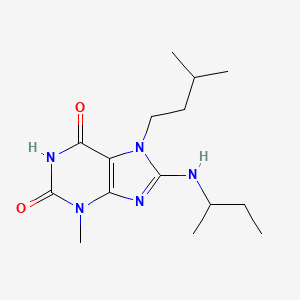 molecular formula C15H25N5O2 B2594459 8-(仲丁基氨基)-7-异戊基-3-甲基-1H-嘌呤-2,6(3H,7H)-二酮 CAS No. 376383-81-2